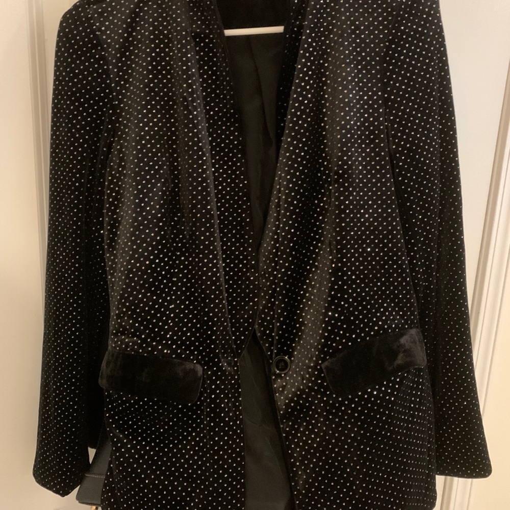 Embellished black blazer with studs